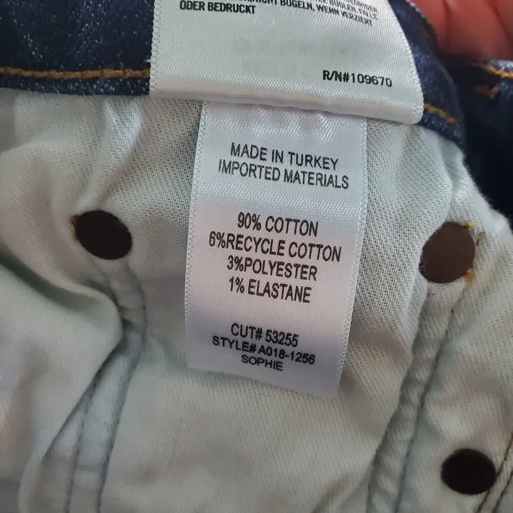 AGOLDE Sophie Mid Rise Skinny Dark Wash Blue Jeans Cabana Wash Size 26 Women's - Picture 15 of 16